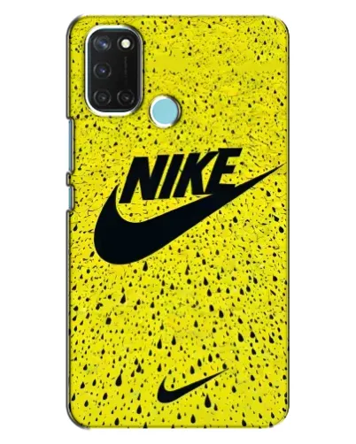 Чехол для Realme C17 с картинкой «Желтый текстурный Nike»
