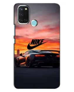 Чехол для Realme C17 с картинкой «Nike и суперкар»