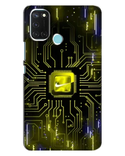 Чехол для Realme C17 с картинкой «Nike — золотая искра»