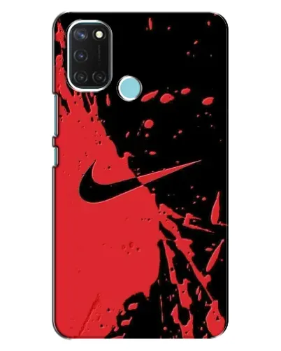 Чехол для Realme C17 с картинкой «Красные брызги Nike» Чехол для Realme C17 с картинкой «Красные брызги Nike»