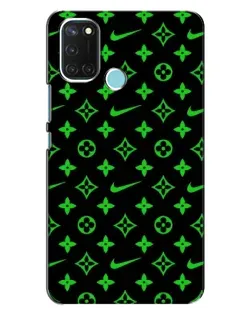 Чехол для Realme C17 с картинкой «Неоновый принт LV»