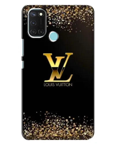 Чехол для Realme C17 с картинкой «LV — золотые искры»