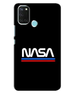Чехол для Realme C17 с картинкой «NASA — классика Red Blue»