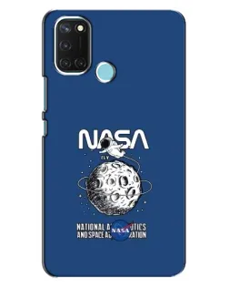 Чехол для Realme C17 с картинкой «NASA — лунная миссия»