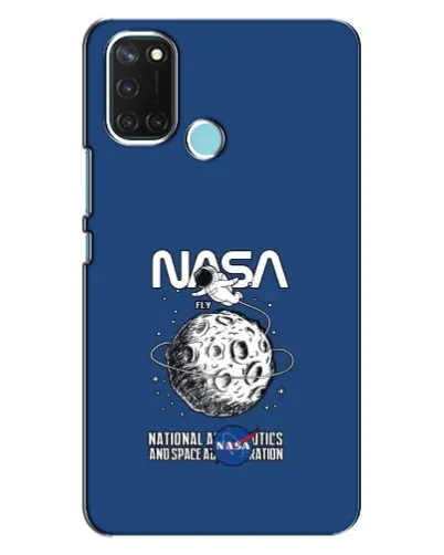 Чехол для Realme C17 с картинкой «NASA — лунная миссия»