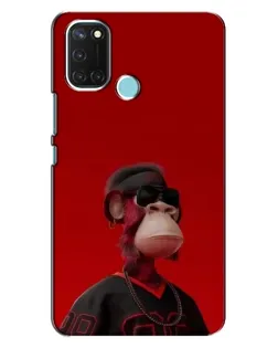 Чехол для Realme C17 с картинкой «Bored Ape в красном»