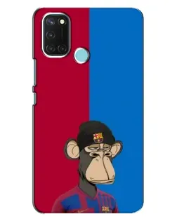 Чехол для Realme C17 с картинкой «Bored Ape — фанат Барсы»