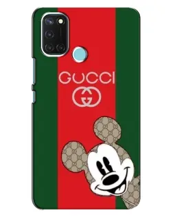 Чехол для Realme C17 с картинкой «Gucci — полосы и Микки»