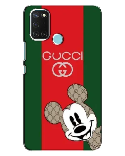 Чехол для Realme C17 с картинкой «Gucci — полосы и Микки»