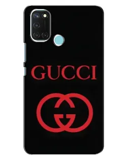 Чехол для Realme C17 с картинкой «Gucci — красный логотип»