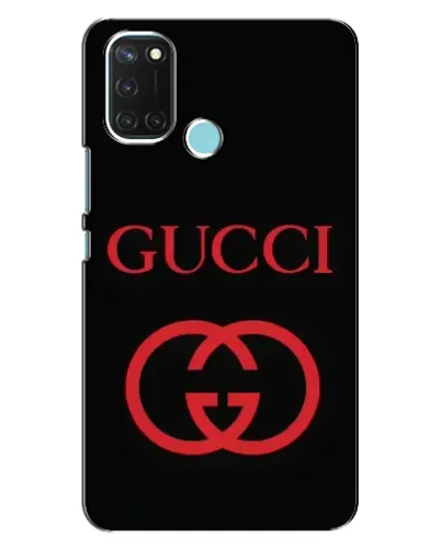 Чехол для Realme C17 с картинкой «Gucci — красный логотип»