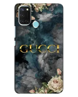 Чехол для Realme C17 с картинкой «Абстрактные цветы Gucci»
