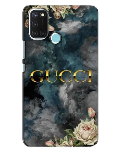 Чехол для Realme C17 с картинкой «Абстрактные цветы Gucci»