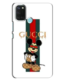 Чехол для Realme C17 с картинкой «Микки Маус Gucci — полосы»