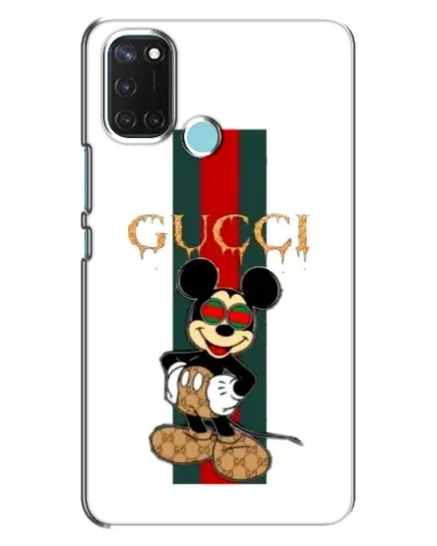 Чехол для Realme C17 с картинкой «Микки Маус Gucci — полосы»