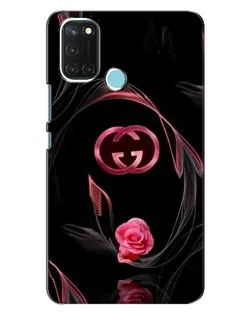 Чехол для Realme C17 с картинкой «Gucci — неоновая роза»