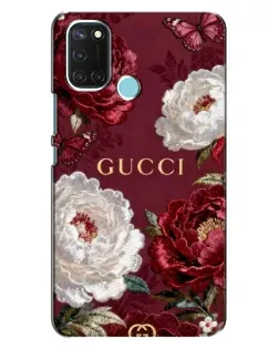 Чохол для Realme C17 з картинкою «Gucci — бордові троянди»