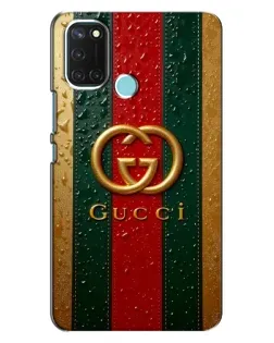 Чохол для Realme C17 з картинкою «Gucci — фірмова смуга та золото»