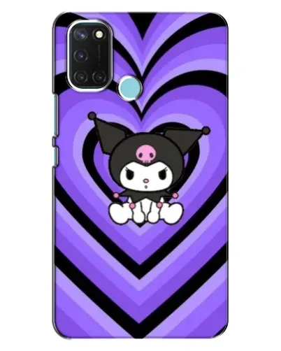 Чехол для Realme C17 с картинкой «Kuromi и фиолетовые сердца»