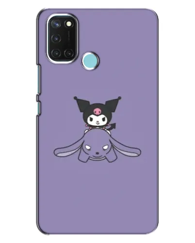 Чехол для Realme C17 с картинкой «Kuromi на лиловом фоне»
