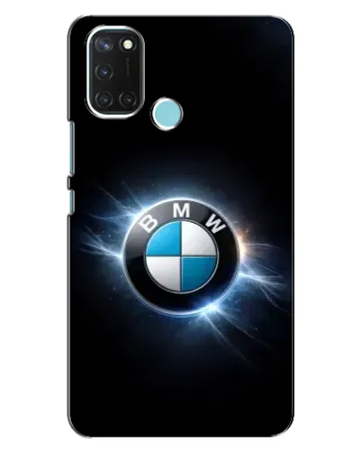Чехол для Realme C17 с картинкой «BMW — неоновое сияние»
