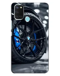 Чехол для Realme C17 с картинкой «Колесо BMW вблизи»