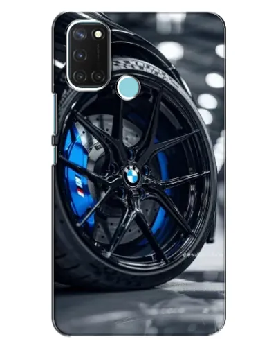 Чехол для Realme C17 с картинкой «Колесо BMW вблизи»