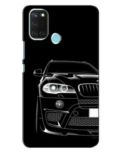 Чехол для Realme C17 с картинкой «Темный силуэт BMW»