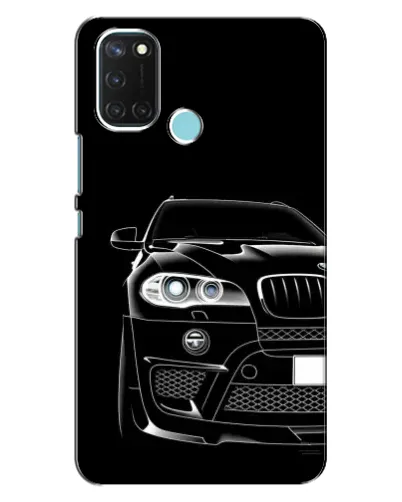 Чехол для Realme C17 с картинкой «Темный силуэт BMW»