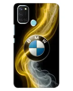 Чехол для Realme C17 с картинкой «Золотистый дым BMW»
