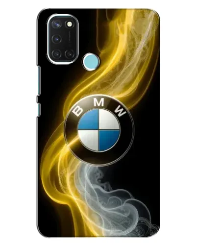 Чехол для Realme C17 с картинкой «Золотистый дым BMW»