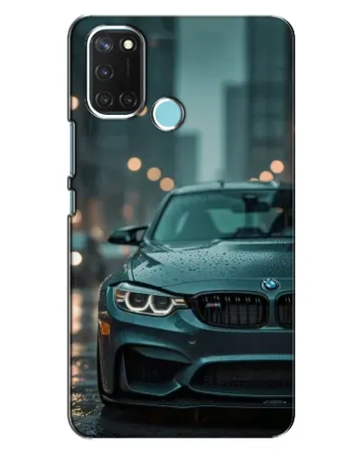 Чехол для Realme C17 с картинкой «BMW в огнях города»
