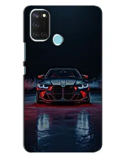 Чехол для Realme C17 с картинкой «BMW на мокрой дороге»
