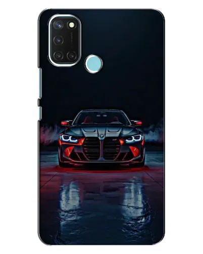 Чехол для Realme C17 с картинкой «BMW на мокрой дороге»