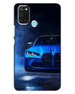 Чехол для Realme C17 с картинкой «Голубая BMW M4»