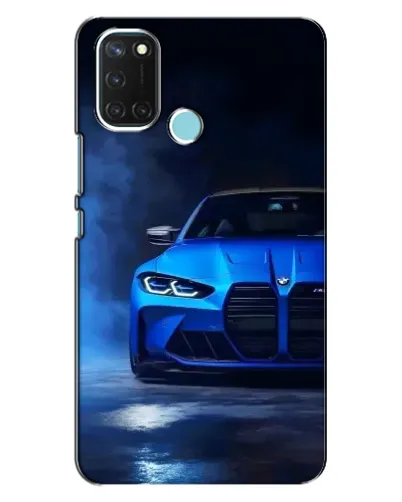 Чехол для Realme C17 с картинкой «Голубая BMW M4»