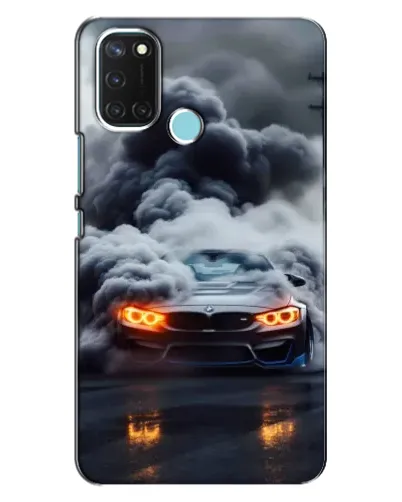 Чехол для Realme C17 с картинкой «BMW в дыму»