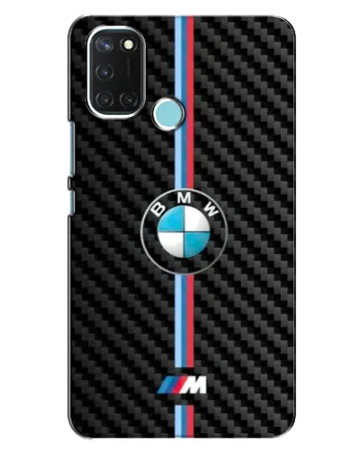 Чехол для Realme C17 с картинкой «Эмблема BMW и карбон»