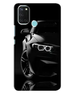 Чехол для Realme C17 с картинкой «Черная BMW — профиль»