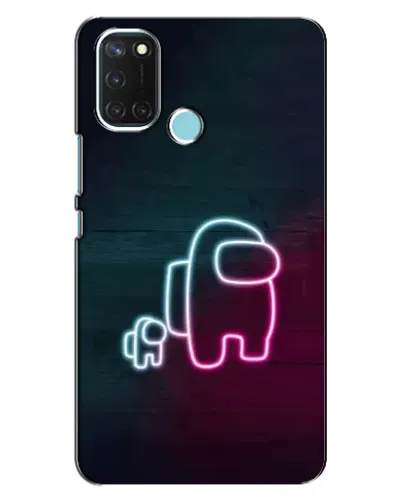 Чехол для Realme C17 с картинкой «Among Us неон-арт»