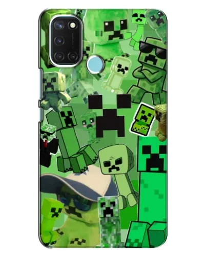 Чехол для Realme C17 с картинкой «Криперы Minecraft»