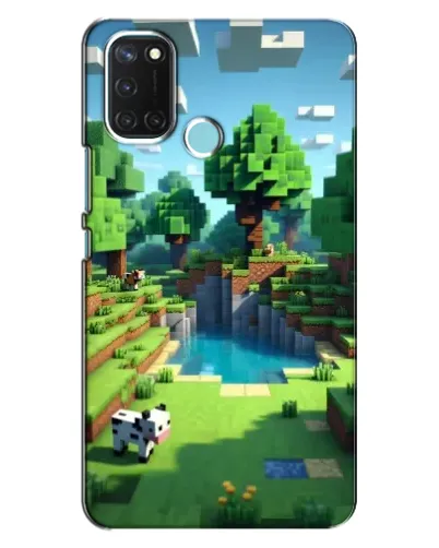 Чехол для Realme C17 с картинкой «Minecraft летний день»