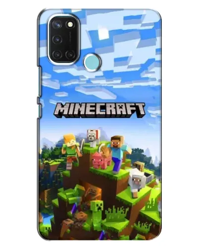 Чехол для Realme C17 с картинкой «Minecraft классический мир»