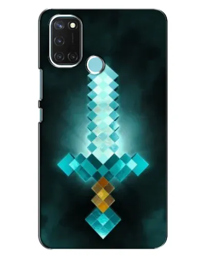 Чехол для Realme C17 с картинкой «Алмазный меч неон»