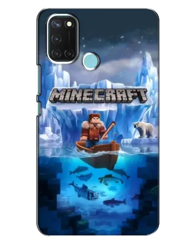 Чехол для Realme C17 с картинкой «Minecraft ледяной мир»