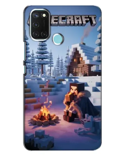Чехол для Realme C17 с картинкой «Зимний Minecraft»
