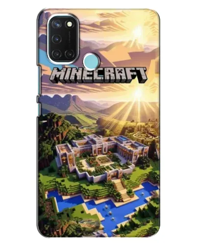Чехол для Realme C17 с картинкой «Minecraft панорама»