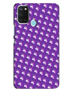 Чехол для Realme C17 с картинкой «Единороги на фиолетовом»