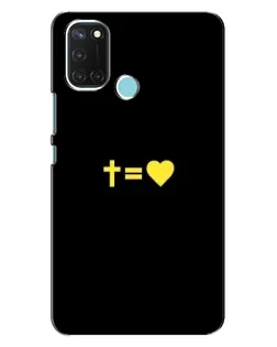 Чехол для Realme C17 с картинкой «Сердце и Крест»