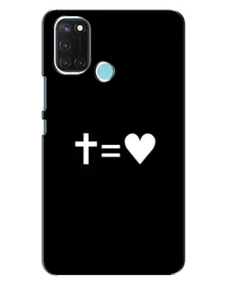Чехол для Realme C17 с картинкой «Крест и Сердце»